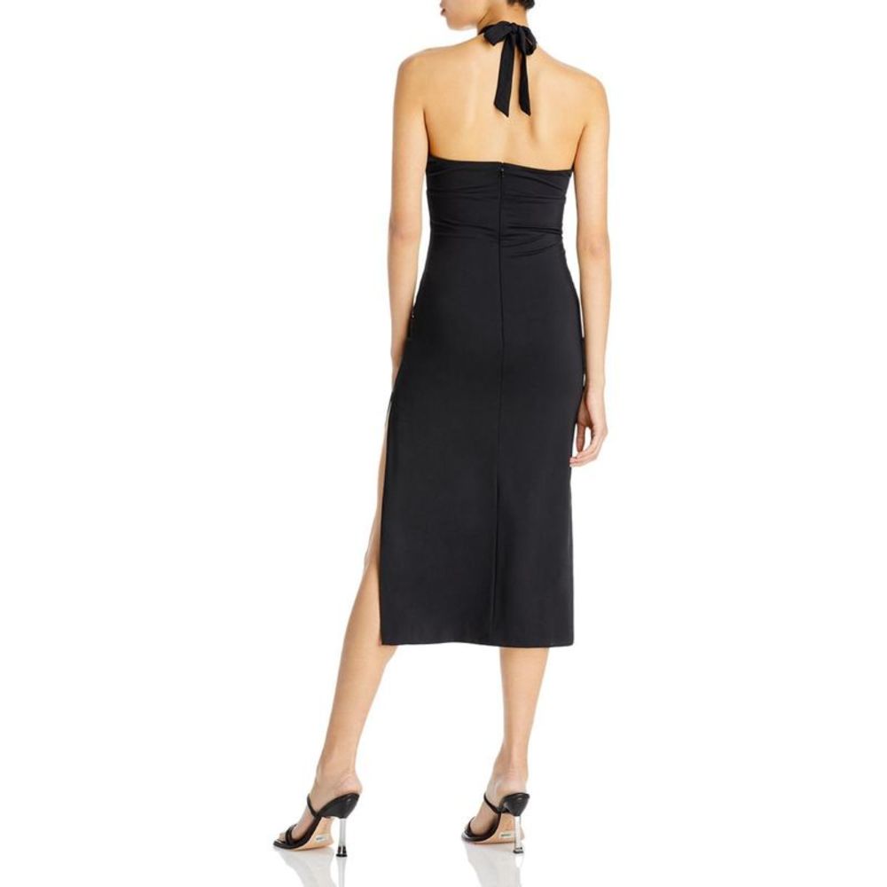 Bardot Womens Guilia Black Tie Neck Evening Party Halter Dress NWT - Picture 2 of 3
